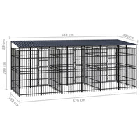 Outdoor Dog Kennel with Roof Steel 11.06 m² Kings Warehouse 