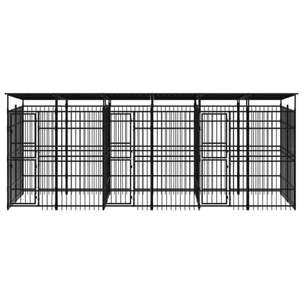 Outdoor Dog Kennel with Roof Steel 11.06 m² Kings Warehouse 
