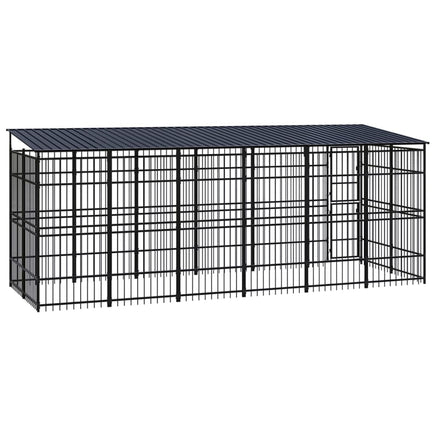 Outdoor Dog Kennel with Roof Steel 11.06 m² Kings Warehouse 