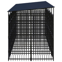 Outdoor Dog Kennel with Roof Steel 11.06 m² Kings Warehouse 