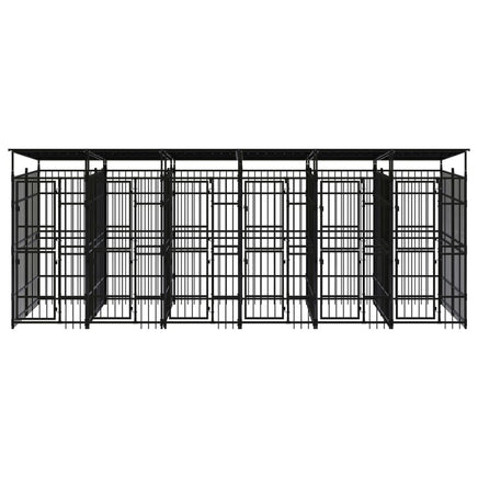 Outdoor Dog Kennel with Roof Steel 11.06 m² Kings Warehouse 