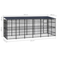 Outdoor Dog Kennel with Roof Steel 11.06 m² Kings Warehouse 
