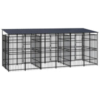 Outdoor Dog Kennel with Roof Steel 11.06 m² Kings Warehouse 