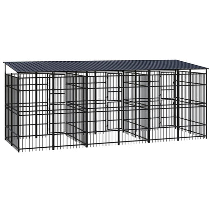 Outdoor Dog Kennel with Roof Steel 11.06 m² Kings Warehouse 