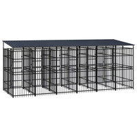 Outdoor Dog Kennel with Roof Steel 11.06 m² Kings Warehouse 