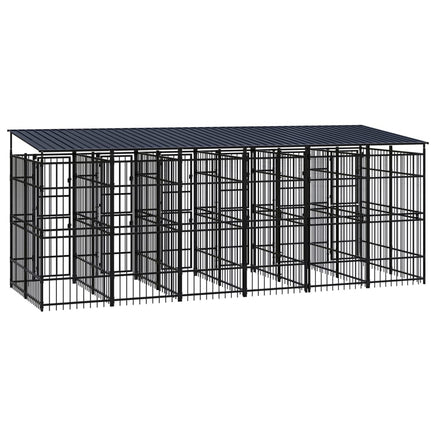 Outdoor Dog Kennel with Roof Steel 11.06 m² Kings Warehouse 