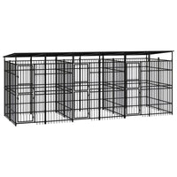 Outdoor Dog Kennel with Roof Steel 11.06 m² Kings Warehouse 