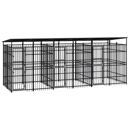 Outdoor Dog Kennel with Roof Steel 11.06 m² Kings Warehouse 