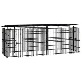 Outdoor Dog Kennel with Roof Steel 11.06 m² Kings Warehouse 