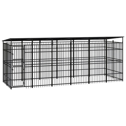 Outdoor Dog Kennel with Roof Steel 11.06 m² Kings Warehouse 