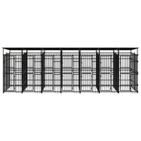 Outdoor Dog Kennel with Roof Steel 12.9 m² Kings Warehouse 
