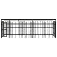 Outdoor Dog Kennel with Roof Steel 12.9 m² Kings Warehouse 