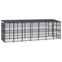 Outdoor Dog Kennel with Roof Steel 12.9 m² Kings Warehouse 