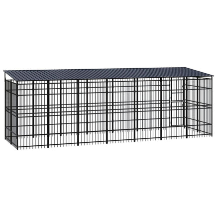 Outdoor Dog Kennel with Roof Steel 12.9 m² Kings Warehouse 