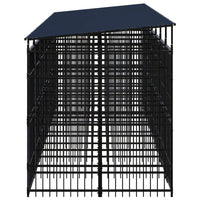 Outdoor Dog Kennel with Roof Steel 12.9 m² Kings Warehouse 