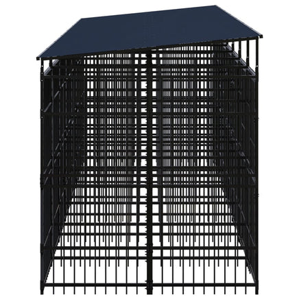 Outdoor Dog Kennel with Roof Steel 12.9 m² Kings Warehouse 