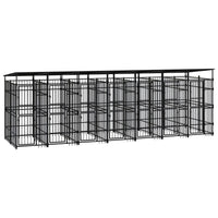 Outdoor Dog Kennel with Roof Steel 12.9 m² Kings Warehouse 