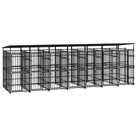 Outdoor Dog Kennel with Roof Steel 12.9 m² Kings Warehouse 
