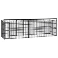 Outdoor Dog Kennel with Roof Steel 12.9 m² Kings Warehouse 