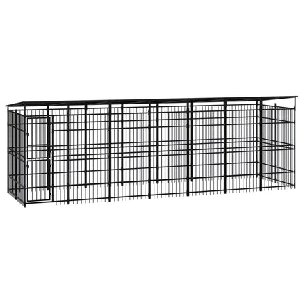 Outdoor Dog Kennel with Roof Steel 12.9 m² Kings Warehouse 