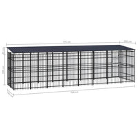 Outdoor Dog Kennel with Roof Steel 14.75 m² Kings Warehouse 