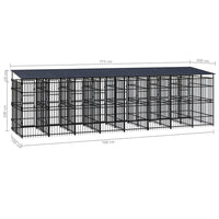 Outdoor Dog Kennel with Roof Steel 14.75 m² Kings Warehouse 