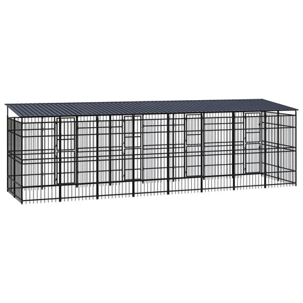 Outdoor Dog Kennel with Roof Steel 14.75 m² Kings Warehouse 