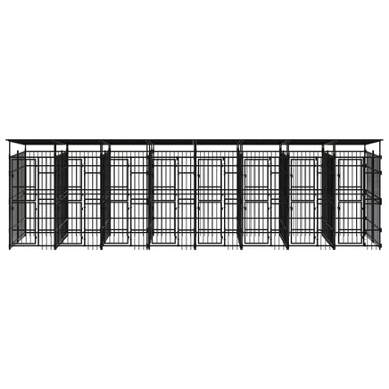 Outdoor Dog Kennel with Roof Steel 14.75 m² Kings Warehouse 