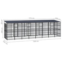 Outdoor Dog Kennel with Roof Steel 14.75 m² Kings Warehouse 