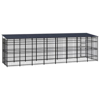 Outdoor Dog Kennel with Roof Steel 14.75 m² Kings Warehouse 