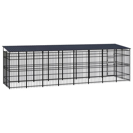 Outdoor Dog Kennel with Roof Steel 14.75 m² Kings Warehouse 