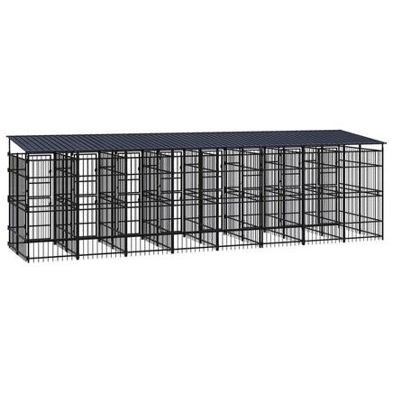 Outdoor Dog Kennel with Roof Steel 14.75 m² Kings Warehouse 