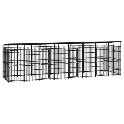 Outdoor Dog Kennel with Roof Steel 14.75 m² Kings Warehouse 