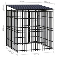 Outdoor Dog Kennel with Roof Steel 3.69 m² Kings Warehouse 