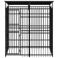 Outdoor Dog Kennel with Roof Steel 3.69 m² Kings Warehouse 