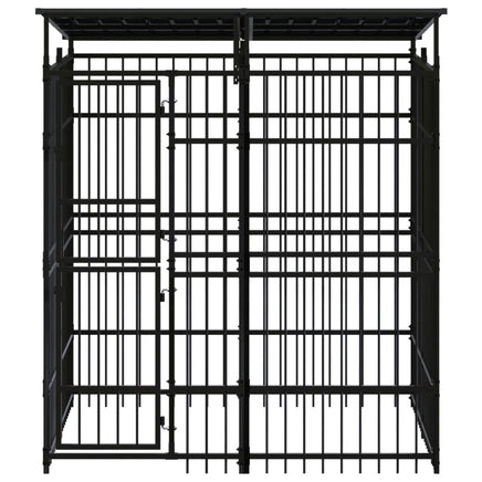 Outdoor Dog Kennel with Roof Steel 3.69 m² Kings Warehouse 