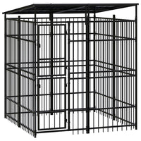 Outdoor Dog Kennel with Roof Steel 3.69 m² Kings Warehouse 