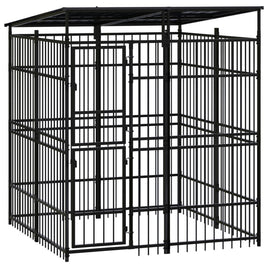 Outdoor Dog Kennel with Roof Steel 3.69 m² Kings Warehouse 
