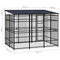Outdoor Dog Kennel with Roof Steel 5.53 m² Kings Warehouse 