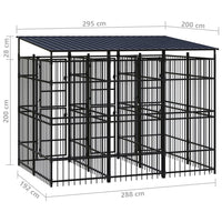 Outdoor Dog Kennel with Roof Steel 5.53 m² Kings Warehouse 