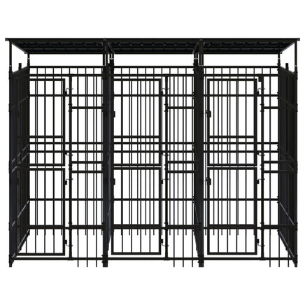 Outdoor Dog Kennel with Roof Steel 5.53 m² Kings Warehouse 