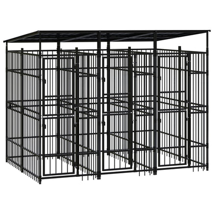 Outdoor Dog Kennel with Roof Steel 5.53 m² Kings Warehouse 