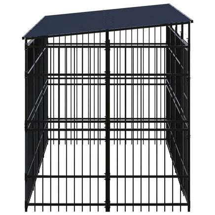 Outdoor Dog Kennel with Roof Steel 7.37 m² Kings Warehouse 