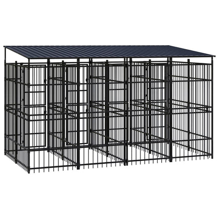 Outdoor Dog Kennel with Roof Steel 7.37 m² Kings Warehouse 