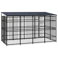 Outdoor Dog Kennel with Roof Steel 7.37 m² Kings Warehouse 