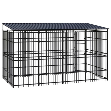 Outdoor Dog Kennel with Roof Steel 7.37 m² Kings Warehouse 