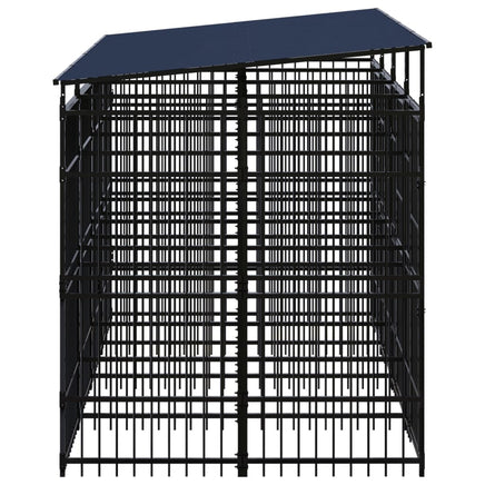 Outdoor Dog Kennel with Roof Steel 7.37 m² Kings Warehouse 