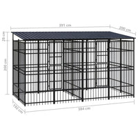 Outdoor Dog Kennel with Roof Steel 7.37 m² Kings Warehouse 