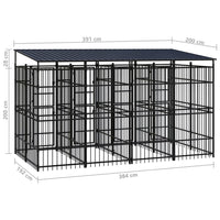 Outdoor Dog Kennel with Roof Steel 7.37 m² Kings Warehouse 
