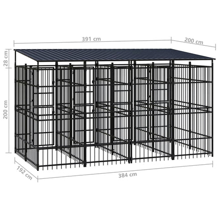 Outdoor Dog Kennel with Roof Steel 7.37 m² Kings Warehouse 